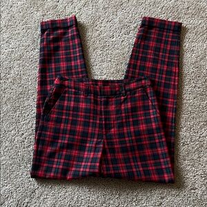H&M Label of Graded Goods Red and Black Plaid Cuffed Women’s Pants Size 2
